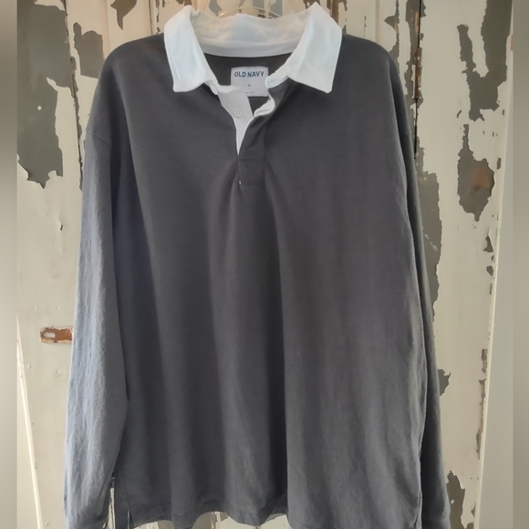 DARK GRAY XL LONG SLEEVED POLO - Picture 1 of 7
